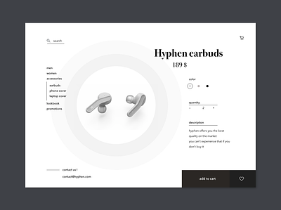 Hyphen product page concept concept e commerce design hyphen interface product shop sketch ui web