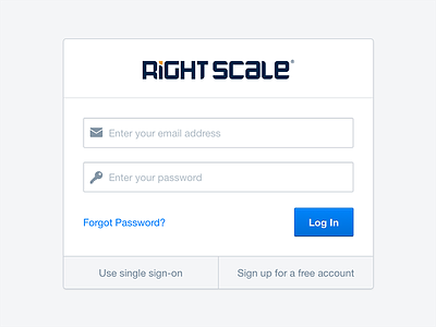 Our very minimal login page form login rightscale