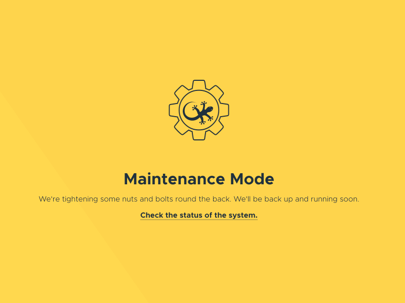 Maintenance Mode maintenance spinner yellow