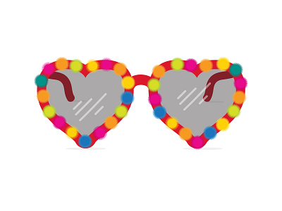 Fuzzy Heart Sunglasses