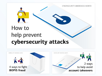 Cybersecurity Awareness Month Ads ads banking cybersecurity illustration illustrator social media