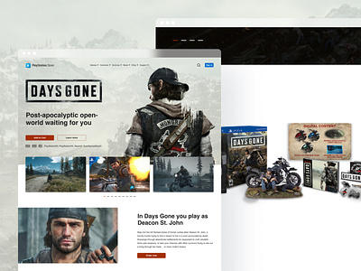 Playstation Store Concept Redesign. Days Gone Edition branding concept design days gone design game game page hero screen landing page landingpage playstation playstation 4 playstation 5 playstation store ps4 ps5 sony ui uidesign ux videogame