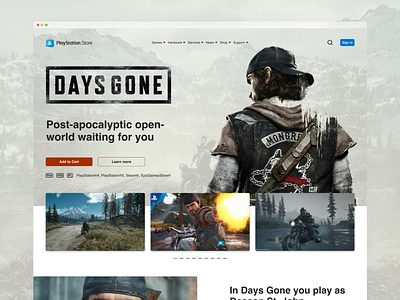 Playstation Store Concept Redesign. Days Gone Edition [3] concept design design design ps4 design ps5 figma game page landing page landingpage playstation playstation 5 playstation game playstation game page playstation store ps ps4 ps5 redesign ui uidesign ux