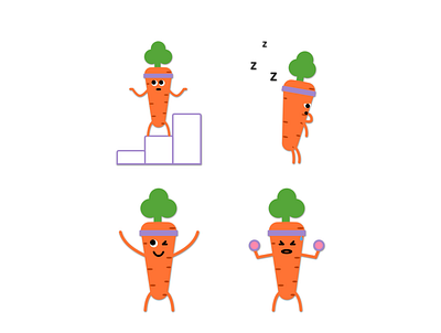 Carrot Illustration - Exercise web app branding flat illustration ui vector