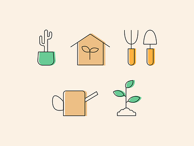 Gardening icons - Graphic elements