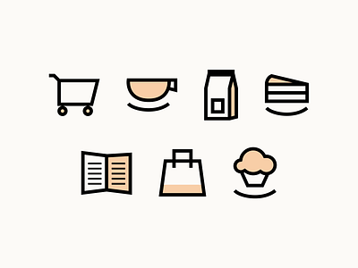 Coffee shop icons - Graphic elements branding figma flat graphic elements icons iconset illustration vector