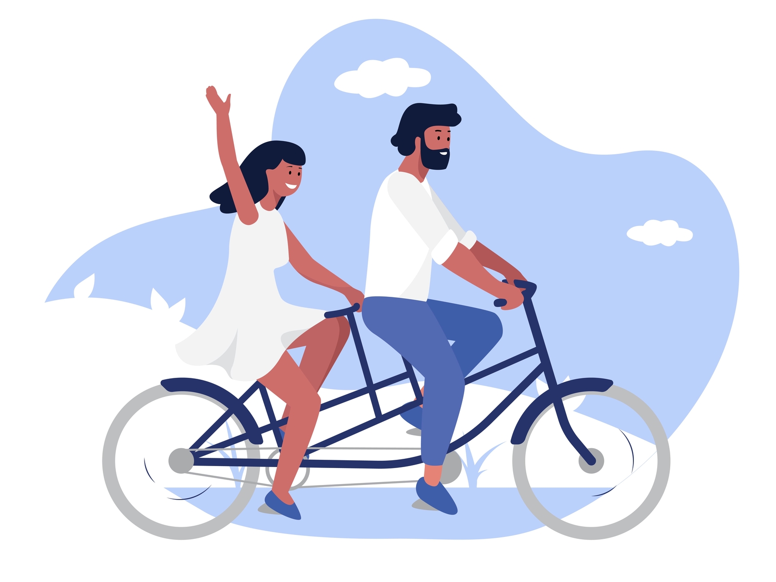 Couple Riding Vector Bike Vector Illustration By Anna Minkina On Dribbble 2042