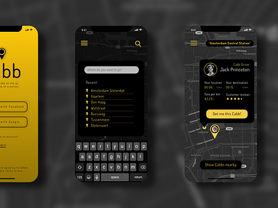 Cabb app cab design ios mobile app service sketch user experience user interface