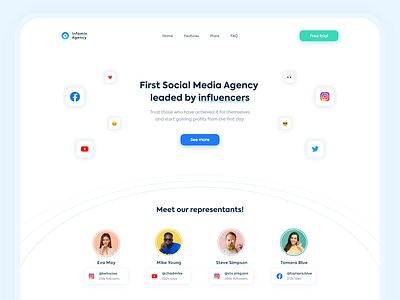 Social Media Agency Home Page by Maciej Gutkowski on Dribbble