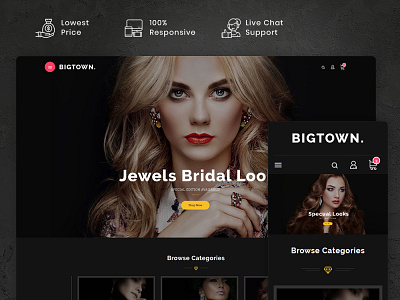 Bronze – Jewelry & Imitation – eCommerce Responsive Theme big town ecommerce fashion look opencart prestashop shopify style templatetrip woocommerce wordpress