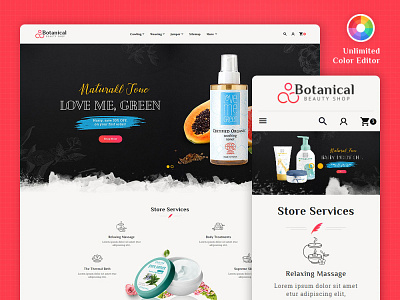 Botanical – Beauty Spa Shop – eCommerce Responsive Theme ecommerce opencart prestashop responsive shopify templatetrip woocommerce wordpress