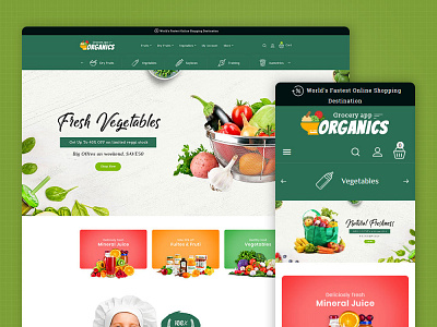 Organics – Online Grocery Shop – eCommerce Responsive Theme ecommerce fruits opencart prestashop responsive shopify templatetrip vegetables woocommerce wordpress yard