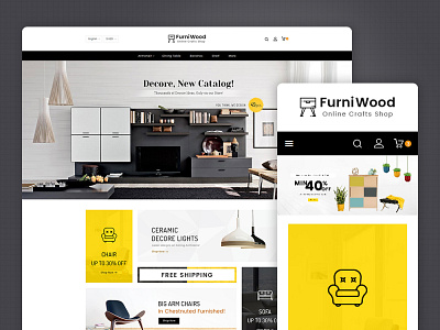 FurniWood – Decoration & Crafts – eCommerce Responsive Theme art decorative ecommerce fashion opencart prestashop responsive shopify style templatetrip woocommerce wordpress