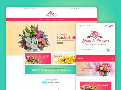 Bloom & Flower Store – eCommerce Responsive Theme decorative design ecommerce furniture look opencart prestashop responsive shopify templatetrip woocommerce wordpress