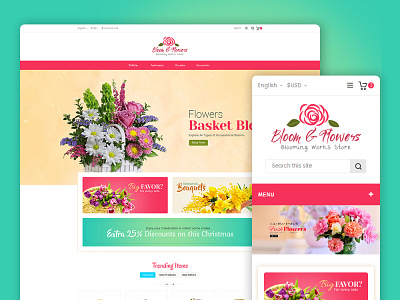 Bloom & Flower Store – eCommerce Responsive Theme decorative design ecommerce furniture look opencart prestashop responsive shopify templatetrip woocommerce wordpress