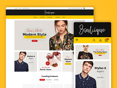 Boutique – Fashion Apparels – eCommerce Responsive Theme art design ecommerce fashion opencart prestashop shopify style templatetrip woocommerce wordpress