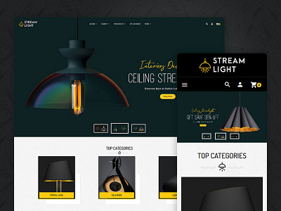 Stream Light – Ceiling Decoration – eCommerce Responsive Theme decorative design ecommerce lights look opencart prestashop responsive shopify style templatetrip woocommerce wordpress