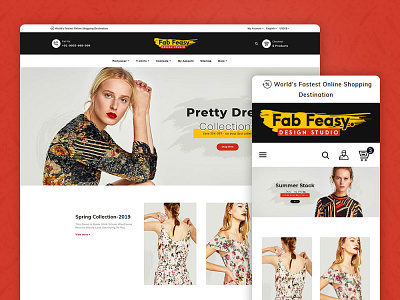 Fab Feasy – Fashion Studio – eCommerce Responsive Theme art design ecommerce fashion opencart prestashop responsive shopify style templatetrip woocommerce wordpress