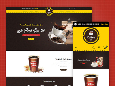 Coffee & Drinks – eCommerce Responsive Theme coffee ecommerce opencart prestashop real test responsive shopify tea templatetrip woocommerce wordpress