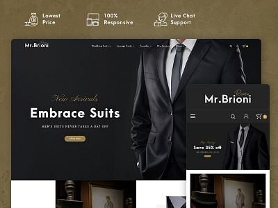 Brioni – Fashion Suit & Tailoring – eCommerce Responsive Theme