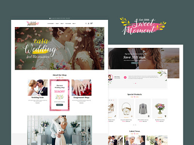 Sweet Moment – Wedding Shop – eCommerce Responsive Theme couple ecommerce opencart prestashop theme templatetrip website woocommerce wordpress