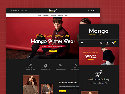 Mango – Fashion Style – eCommerce Responsive Website Design boutique ecommerce fashion mango opencart prestashop shopify templatetrip themes woocommerce wordpress