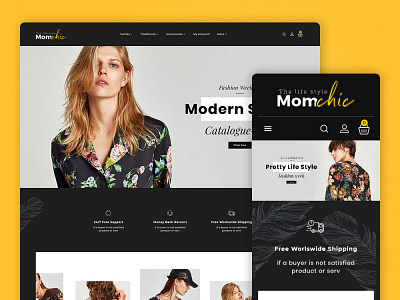 Mom Chic – Fashion Clothes – eCommerce Responsive Theme ecommerce responsive momchic opencart prestashop shopify templatetrip woocommerce wordpress