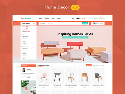 Big Market Furniture Home Decor - eCommerce Multipurpose Website responsive templatetrip