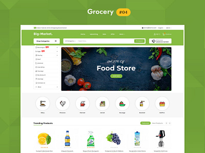 Big Market Organics Grocery - eCommerce Multi-purpose Web Design templatetrip