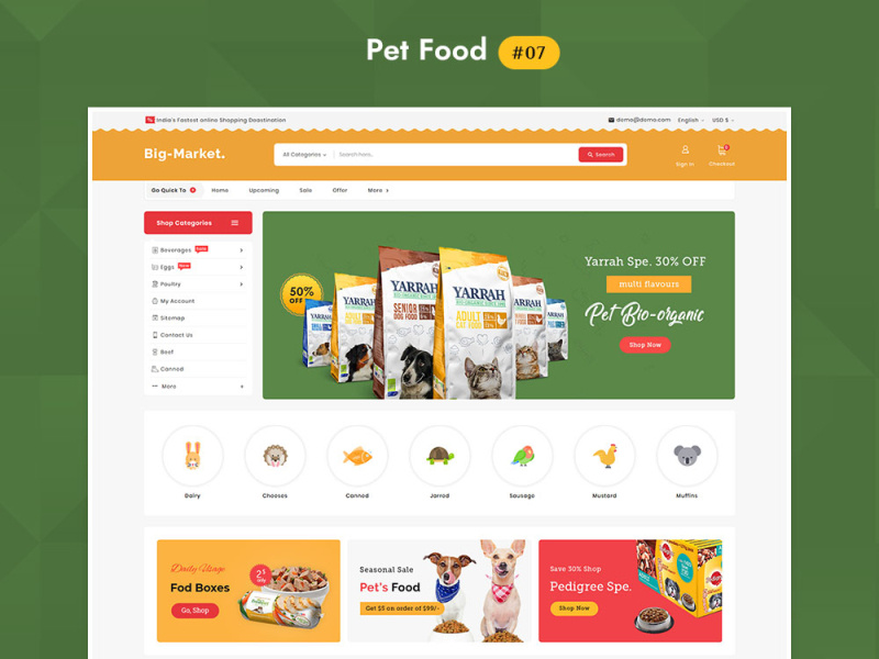 Big Market Pet Food Multipurpose site Design by