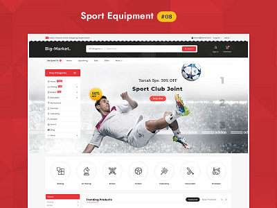 Big Market Sports - eCommerce Multi-purpose Website Design ecommerce opencart prestashop responsive shopify templatetrip woocommerce wordpress