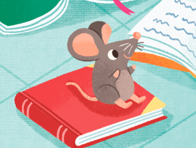 Mini mouse animal character book characters children digital educational illustration photoshop