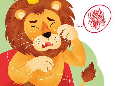 The lion's wounded characters digital educational illustration photoshop