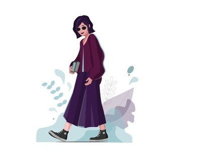 Girl 3 book design fashion art girl girl character girl with book vector иллюстрация