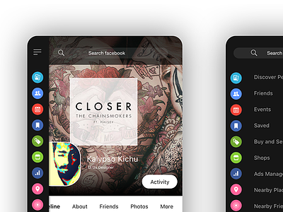 Facebook Mobile Ui Redesign appdesign concepts facebook kalypsodesigns minimal redesign sketchapp ui ux