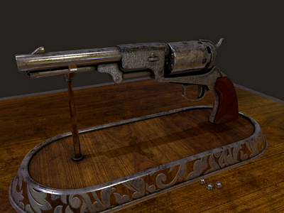 Vintage colt revolver 3dartistmodeling3dsmax