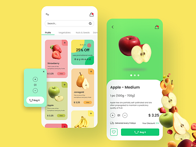 Fruity mobile app design ecommerce figma fruit minimal mobile mobile app mobile app design mobile design mobile ui modern ordering app ui uidesign ux uxdesign