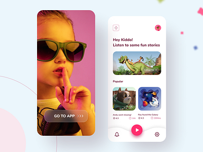 Storyteller App For Kids branding design figma minimal mobile app mobile app design mobile ui storyteller ui ux web design