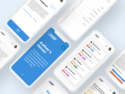 Author's Haven - Mobile blog design figma minimal mobile app mobile app design mobile ui product design prototype ui ui design ux