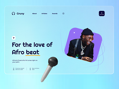 Music App - Afro Beat(Gruvy) design figma illustration mobile app ui ux