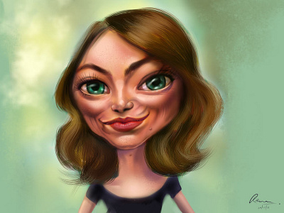 Emmastone Caricature actress caricature digitalart emmastone hollywood humour