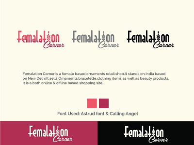 Female Fashion Jewelry Shop Logo concept concepts design fashion female icon jewelry logo small business spa style