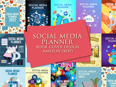 Cover Design For Social Media Planner For Amazon KDP amazon kdp amzon ebook cover book cover design book cover design paperback graphic design hardcover illustration book kdp kdp paperback book kindle direct publishing low content book no content book paperback book cover social media planner