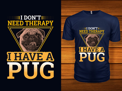 Pug T-Shirt design art branding custom t shirt design dog illustration graphic hunting illustration logo design motivational typography vector vintage