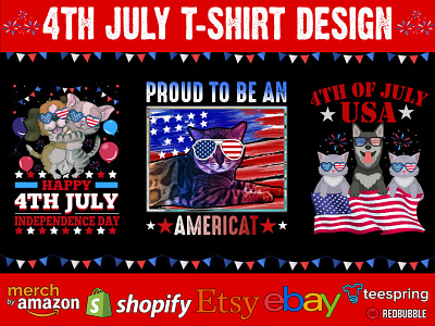 4th July T Shirt Design branding design graphic hunting illustration independence day motivational t shirt design typography vector vintage