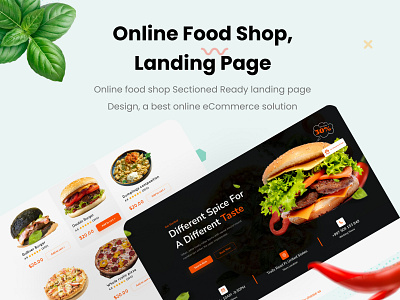 Food Shop Landing Page case study figma food bloger food shop homepage landing page resturant ui ui design uiux web design