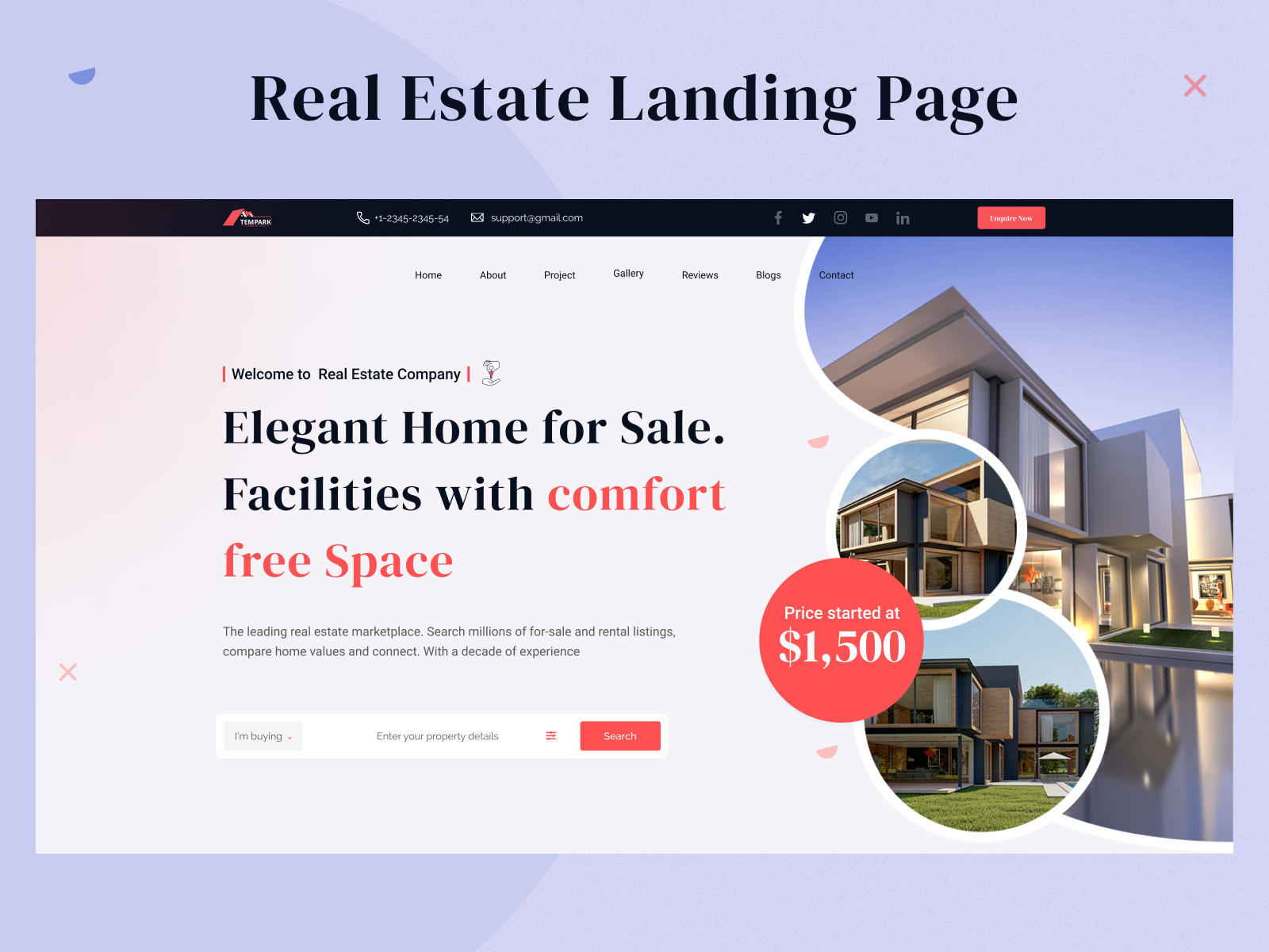 Real Estate Landing Page by Sufia Akter on Dribbble