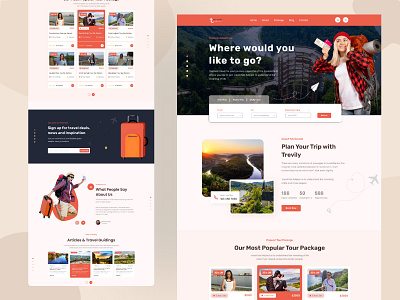 Travel Agency Landing Page adventure home page landing page landing page design natural adventure natural beauty natural scenery tourism tourist tourist blogger travel travel agency ui uiux web design website design