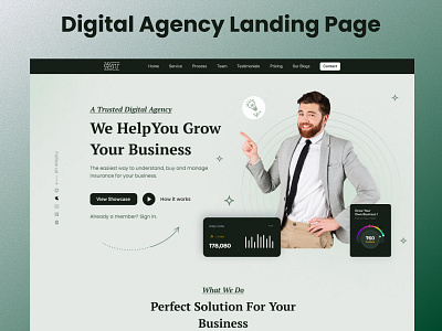 Digital Agency Landing Page design digital agency digital art figma hero section homepage design landing page design mobile app ui ui app ui design uiux uiux design ux web design website design