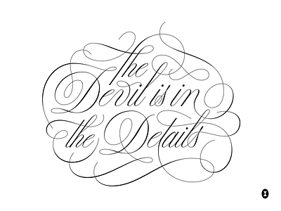 The Devil is in the Details custom lettering script lettering type typography vector